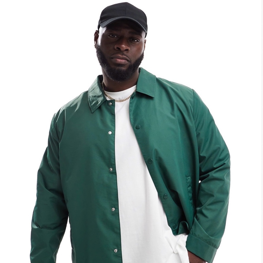 ASOS DESIGN Lightweight Harrington Green Jacket Size 2XL EUC Full Zip‎
